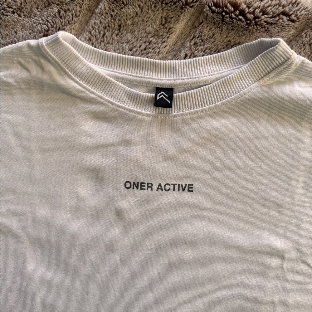Oner Active White Short Sleeve Tee with Black Logo